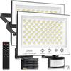 wowspeed Faretto LED da Esterno con Sensore di Eovimento - 200W 20000LM Faretto LED da Esterno, 6500K Bianca Fredda Faro LED Esterno IP66 Impermeabile Faretto con Sensore di Movimento per Patio Garage 2 Pezzi