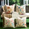 DakTou Federe Cuscini Divano 40 x 40 Esterno Impermeabile Lino Copricuscini Decorativi Farfalle Fiori da Giardino Colorati Fodere Quadrate per Cuscino per Giardino Camera da Letto Soggiorno Set di 4