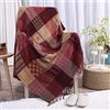 ele ELEOPTION Coperta da Tiro in Ciniglia, Nappe Jacquard Coperta da Tiro Coprisedile per Divano Decorativo Divano da Letto Sedia Morbida, Motivo Tribale Popolare (150 x 190 CM, Griglia Rossa)