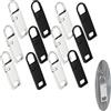 Ginddy Cerniera Tira Sostituzione,12 PCS Tirante per Cerniera Lampo in Metallo Kit di Riparazione Universale per Cerniera Chiusura Lampo Rimovibile per Borsa,Jeans,Vestiti,Bagagli,Valigia,Zaino
