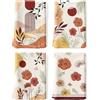 Arquiel Set di 4 strofinacci da cucina, motivo floreale boho, decorativi, 100% cotone, 48 x 70 cm, per cucina, primavera, estate, decorazione