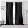 Joydeco Tende Oscuranti per Interni con Fettuccia 2 Pezzi L 132 x A 245 CM, Tende Termica Isolante Freddo e Caldo per Finestra Binario Camera da Letto e Soggiorno, Nero