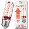 DM TECH Set Notturna Rossa Anti Luce Blu E27 + Video Tecniche Sonno - Lampada Rossa Luce Melatonina Antiriflesso Flicker Free per Dormire Meglio