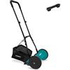 VONROC Tosaerba Manuale - Silenzioso, Lame in Acciaio 65MN, Altezza Regolabile, Raccoglierba 18L, 300 mm