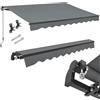 Juskys Tenda da sole 300 x 250 cm - Ombreggiatura terrazza e balcone - Tenda a bracci estensibili con manovella e supporto - Tenda per balconi con protezione solare Tenda a bracci estensibili Grigio