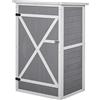 Outsunny Casetta da Giardino in Legno con Tetto Impermeabile, Armadio Porta Attrezzi da Esterno con 2 Mensole, 75x56x115cm, Grigio