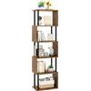 IBUYKE Librerie a Forma di S a 6 Ripiani,Libreria Verticale,Marrone WBC016H | Libreria Angolare Moderno Scaffali Espositivi Libreria da parete per Soggiorno Camera Da Letto Ufficio