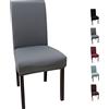 YUNSHANGHE Copertura della Sedia 4 Pezzi, Estraibile Lavabile Elastica Coprisedie con Schienale, Resistente e Facile da Pulire, Fodere per sedie in Spandex per Hotel Sala da Pranzo Wedding (Grigio)