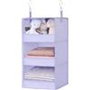 GRANNY SAYS Organizer Armadio da Appendere, Organizer da Appendere con 3 Scomparti, Organizer Armadio Salvaspazio per Vestiti, Appendi Borse da Armadio, Ripiani per Armadio Interno, Viola