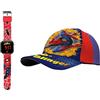 Disney Marvel Spider-Man Cappello e Orologio per Ragazzi, Berretto da Baseball Estivo per Bambino con Design Orologio a LED, Regalo per Ragazzi | Rosso