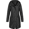 LCpddajlspig Impermeabile da donna, impermeabile, lungo, XXXXL, con cappuccio, traspirante, taglie grandi, elegante, giacca a vento leggera, giacca a vento, Nero , XXXL