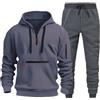 Generico Tuta da uomo Pantalone e Felpa con cappuccio Set da jogging Basic Tute Da Uomo Tuta Calcio Uomo Estiva per Invernale Sportiva Lavoro