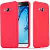 Cadorabo Custodia per Samsung Galaxy J3 / J3 DUOS 2016 in CANDY ROSSO - Morbida Cover Protettiva Sottile di Silicone TPU con Bordo Protezione - Ultra Slim Case Antiurto Gel Back Bumper Guscio