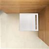 AICAit Piatto Doccia Quadrato 80x80cm in Pietra Vulcanica e Resina Mista Finitura Pietra Bianca Ruvida Ultraslim 3 cm
