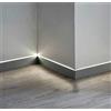 FIP Profilo BASE Battiscopa Filomuro in alluminio light 80 HDF Resistente all'acqua