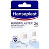 Hansaplast Aqua Protect cerotti tondi (24 strisce), cerotto impermeabile in materiale traspirante e bacteria shield, cerotto per ferite con forza adesiva extra forte e delicato sulla pelle