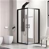 kamalu box doccia angolare 80x80cm telaio nero opaco kf1000b