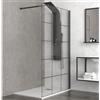 kamalu box doccia walkin 80 cm con telaio nero nico-w1000