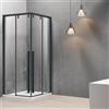 kamalu box doccia 80x120 profilo nero doppio scorrevole vetro 8mm | ksa1000b