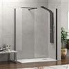 kamalu box doccia walk in 80x120 profilo nero | kw2000b
