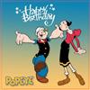 I&S / Les collections rétro IETSCPMD19053 Happy BIRTHDAY POPEYE® e Olive Licenza Ufficiale, Illustrazione Coppia Retro Vintage con Busta Bianca Formato 15 x 15 cm - Interno Bianco - Made in France