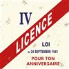 I&S / Les collections rétro IETSCPMD14111 Biglietto per il tuo anno Licenza IV Legge del 24 settembre 1941, con busta bianca, formato 15 x 15 cm, biglietto quadrato interno bianco, prodotto in Francia