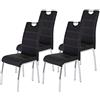 Hela Tische, Susi - Set di 4 sedie per sala da pranzo, rivestimento in similpelle di colore nero, impugnatura incorporata, struttura in metallo cromato, 43 x 61 x 98 cm
