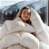 Wellos Piumino per tutto l'anno, 100% cotone, 4 stagioni con piumino d'oca e piume, piumone High Fluffy 3D Baffle Box per calore medio (singolo 155 x 220 cm)