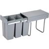 WELL HOME MOBILIARIO & DECORACIÓN Cestino per mobili da cucina, bidoni della spazzatura sotto lavello 3 x 8 l, fissaggio inferiore e rimozione manuale, secchi estraibili con coperchio