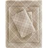 Sleep Philosophy True North by Biancheria da letto in flanella 100% cotone caldo stampato animali stelle carino ultra morbido clima freddo set lenzuola Twin XL marrone chiaro a quadretti 3 pezzi