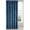 Eurofirany Tenda in Velluto Morbidissimo Oscurante con Occhielli - 1 Pannello, Tenda per Camera da Letto, Cucina, Soggiorno, 215x250 cm, Blu Scuro