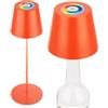 BRILONER - Lampada da tavolo LED senza fili 3 in 1 RGBW IP44, touch, dimmerabile, batteria e luce sostituibili, lampada da comodino, lettura, campeggio, lampada a batteria, 36x12 cm, arancione