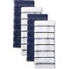 KitchenAid Albany - Set di 4 asciugamani da cucina, 40,6 x 66 cm, in salice blu/bianco
