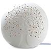 Gilde Lampada Prickel - in porcellana - foglie, erba, fiori - diversi motivi e dimensioni, Porcellana, Kug. Lebensbaum - Ø:16cm - Weiß 40.0W