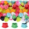 ATOMUS Silicone Tattoo Ink Cup 200pcs Monouso Silicone Tattoo Pigment Cup Forma di Cuore Eyeliner Colore Labbra Pigment Cup Colore Misto Tattoo Pigment Holder