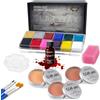 immetee Kit di trucco SFX, trucco di Halloween di pittura del corpo del viso di effetto speciale, sangue finto halloween, trucchi halloween(nuovo kit trucco halloween)