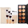 MKNZOME Palette Correttori Colorati, MKNZOME 6 Colori Contouring Viso Crema Correttore Occhiaie e Pennelli Trucco Palette Contouring Impermeabili a Lunga Durata Set Trucchi Regalo per Donne Ragazze