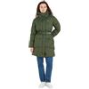 Calvin Klein Jeans Cappotto Donna Logo Belt Long Puffer Invernale, Verde (Thyme), XS