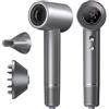 MANKIW Asciugacapelli Ionico 160.000 giri/min, Ugello Magnetico | 500 milioni di ioni, 5 temperature, display LED, diffusore, rumore sotto 60 dB e design compatto da viaggio