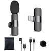 HZBWCO Microfono Lavalier Wireless per iPhone, Plug Play Microphone, Mini Clip On Mic per Podcast Facebook Vlogging TikTok Youtube Registrazione Video - 1 Mic