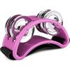 Flexzion Tamburello del piedi percussion, Strumento musicale gadget cajon accessori foot shaker, Tamburo per bambini KTV festa regalo per cantanti e chitarristi, Musica sonagli percussioni (Rosa)