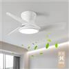 Lrenjon 80CM Ventilatore Da Soffitto Con Luce E Telecomando, Dimmerabile 6 Velocità Silenzioso Motore DC Pale Da Soffitto, Ventilatore Da Soffitto Senza Luce Per Camera Da Letto Soggiorno-White