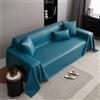 Highdi Telo Copridivano 1 2 3 4 Posti, Copri Divano o Copriletto in Pelle PU, Protezione Copridivano Anti graffio Gatto per Mobili e Divano, Copridivani (180x260cm,Blu Scuro)