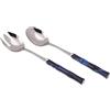 Rivadossi Sandro Set 2 Pezzi Insalata, Acciaio Inox 18/10, Materiale del Manico in PMMA, Blu, Media