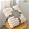 Chickwin Tinta Unita Plaid di Flanella Plaid in Pile, Coperte Calda Plaid in Pile di Flanella Microfibra Morbida Coperte Trapunta per Divano Singolo Matrimoniale (150x200cm,Beige)