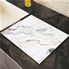 FANSU Tappetino Scolapiatti Assorbente Cucina, Motivo Marmo Tappetino Asciugatura Rapida Antiscivolo Tappetino Drenante Tappetino per Macchina da caffè (40x50cm,Grigio)