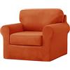 SYLC Ektorp Copridivani Con Cuscini E Schienale Separati, Velluto Elasticizzato Copridivano 1/2/3/4 Posti Con Braccioli, Copri Divano Antiscivolo (Orange,Large 1 Seat Set 3 PCS)