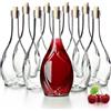 KADAX Bottiglia in vetro con tappo in sughero stretto, motivo uva, bottiglia per olio, aceto, contenitore in vetro per liquori alla frutta, bottiglia vuota per vino, contenitore in vetro (500 ml, 9