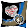 quickgadget Idea Arredo Casa Cuscino Sport Personalizzato con Foto per Tifoso Cuore Nero Azzurro Interista Inter