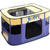 ALLSOPETS Recinto per Cani Box Pieghevole Portatile per Cane Gatti Recinto per Cuccioli Coniglio Porcellino d'India Traspirante Recinto per Animali Domestici con Tasca Laterale (Jaune,XL)